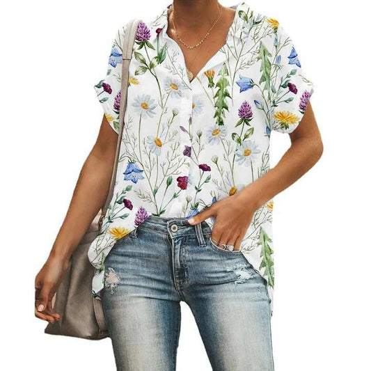 Summer Beach Wear Floral Women Shirts