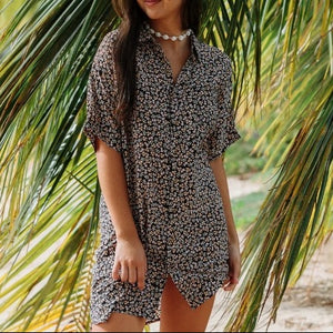 Button up Shirt Dress Beach